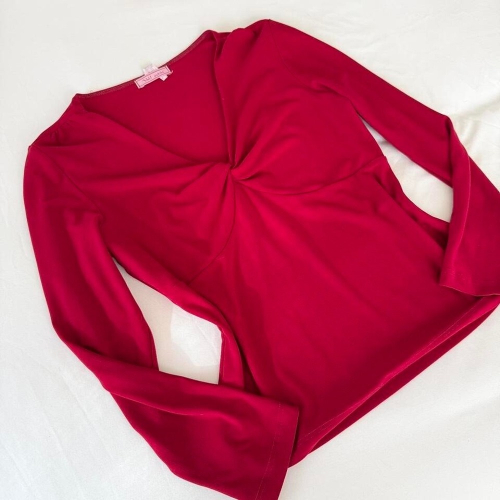 y2k red‎ fairy v neck top